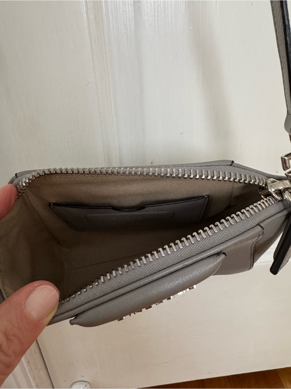 Givenchy Mini Antigona Gray Leather Crossbody Bag - Picture 4 of 6